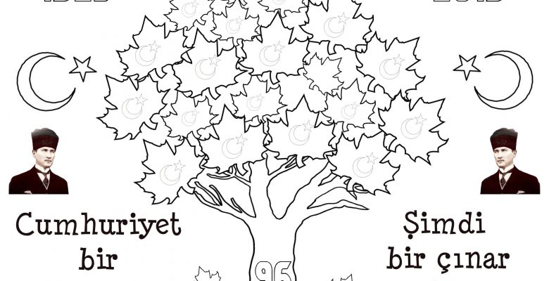 2019 Cumhuriyet Bayramı Boyama Sayfaları